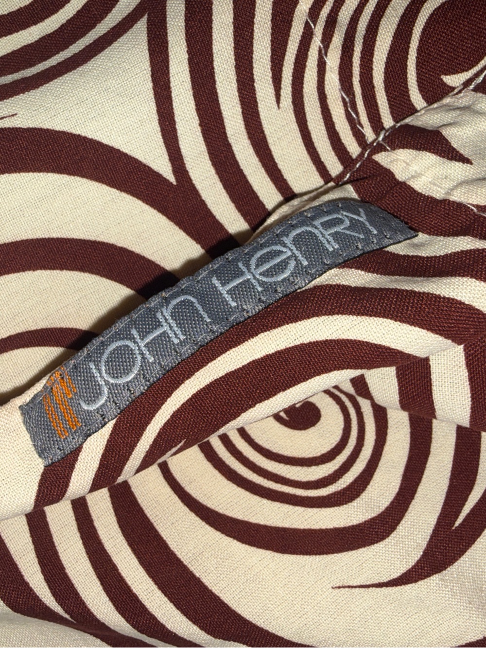 John Henry Washable Silk Abstract Swirl Camp Shirt Men’s XL Brown Cream Resort - Picture 10 of 12